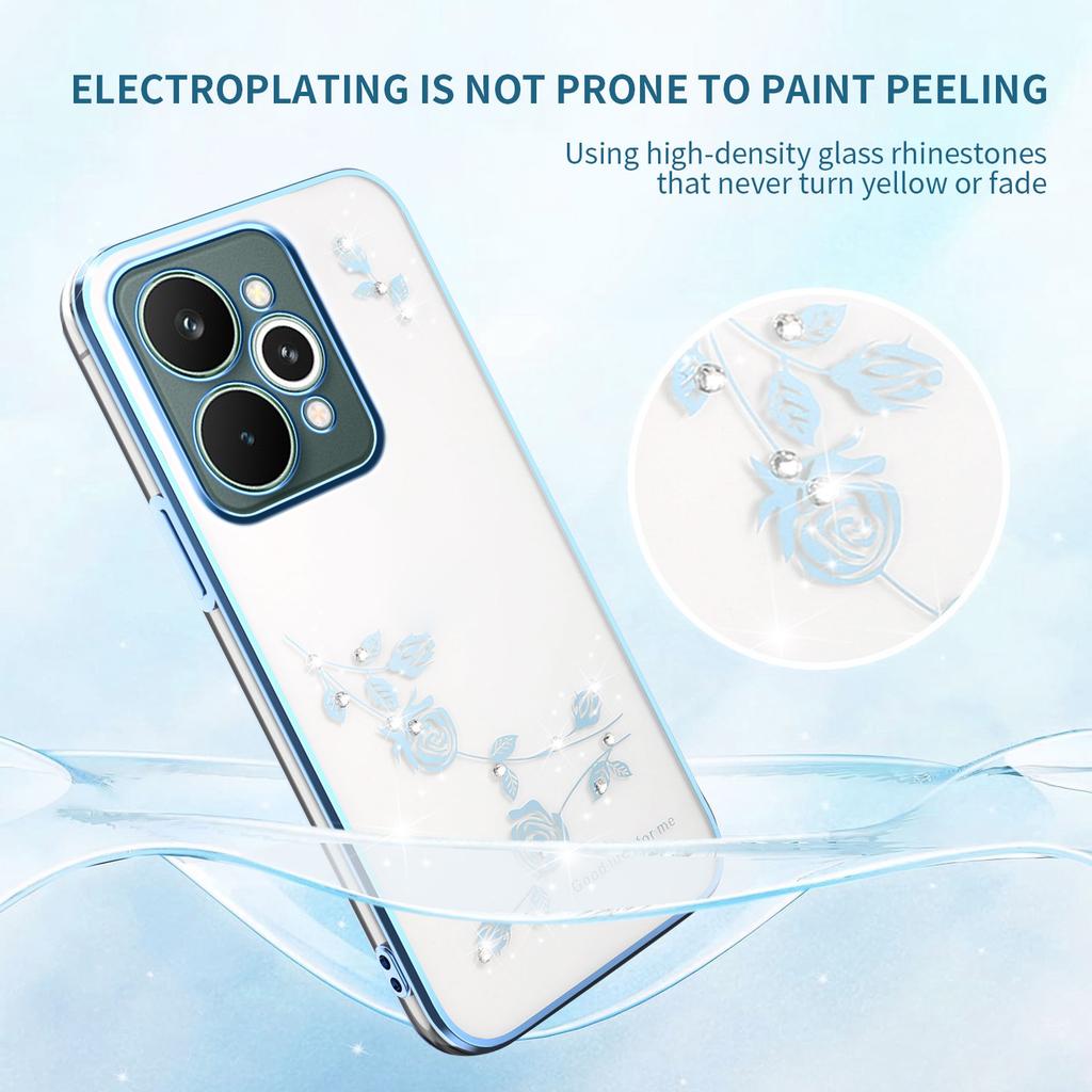 For Realme 15 5G Case Flower Rhinestone Decor TPU Phone Cover