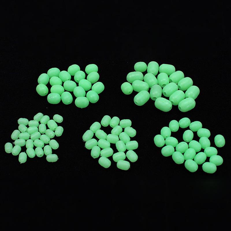 Cylindrical Soft Green Luminous Anti-Crash Stop Beads Rock Fishing Lure Accessories