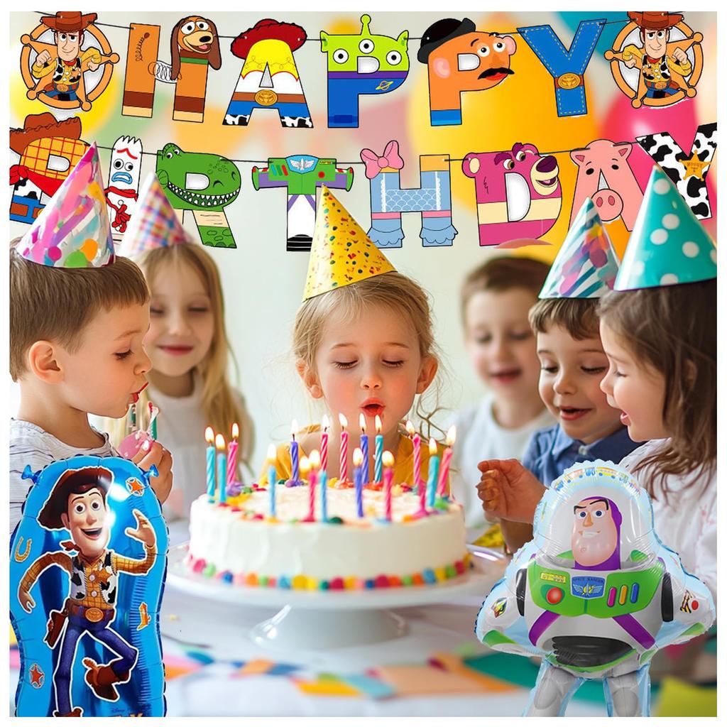 25-teiliges Toy Story Dekorationsbanner mit Geburtstagsballons, perfekt für Geburtstage, Jubiläen, Kindertag und mehr.