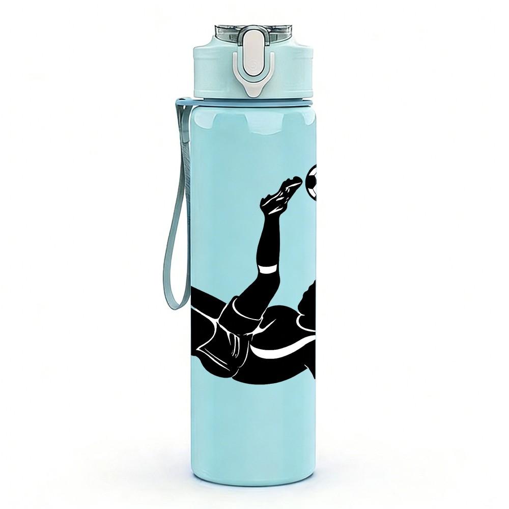 1PC Martial Arts Kick Figure 750ml Color Plastic Sports Water Bottle Leakproof Flip Straw Lid Suitable for Sports Office Home Use