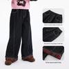Girls' Rolled Hem Loose Straight Leg Denim Pants