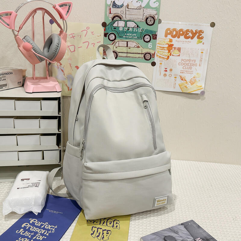 Einfarbiger Studenten-Schulranzen Unisex Rucksack mit großer Kapazität Reise-Rucksack