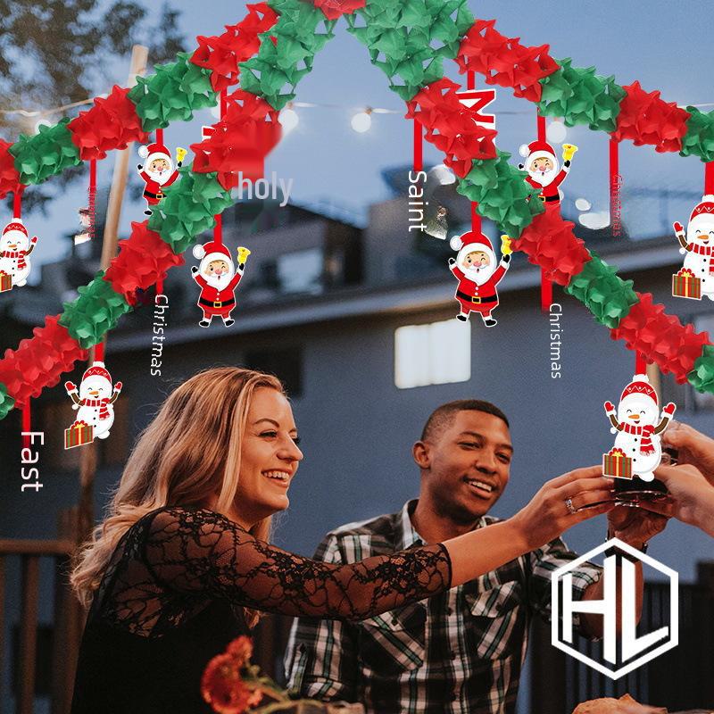 "Christmas Decoration Set: Pull Flowers & Flags for Kindergarten and Mall Displays"