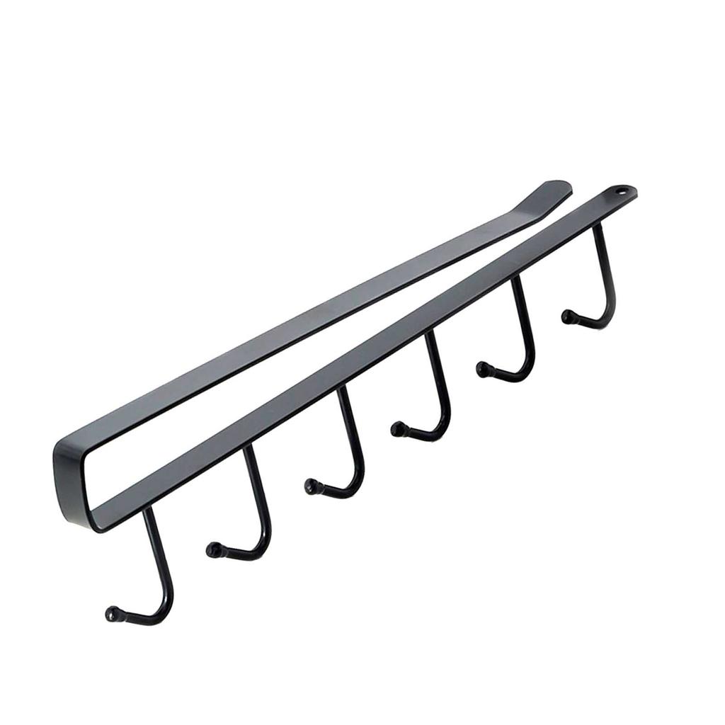Under Cabinet Hook Multifunctional Rustproof Iron 6 Hooks Cabinet Storage Hanger for Bedroom Kitchen