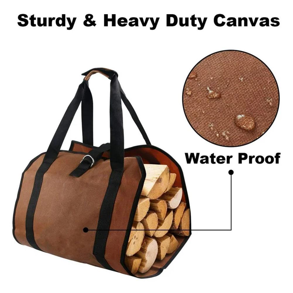 Wear-resistant Oxford Cloth Large Capacity Wood Storage Logging Bag Multi Functional Portable Firewood Carrying Handbag