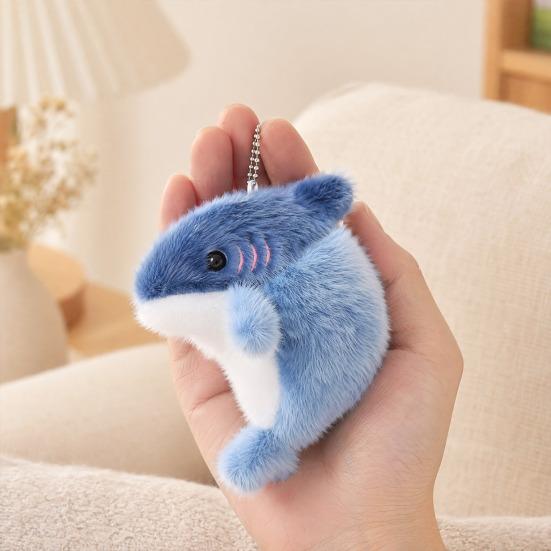 Chaveiro de Pelúcia de Tubarão Fofo, Pingente de Animal de Pelúcia Macio para Bolsa Mochila, Pingente de Chaveiro de Criatura do Oceano Kawaii, Presente para Crianças Meninas