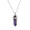 Elegant European & American Hexagonal Amethyst Crystal Necklace