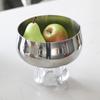 Metal Pallet Stainless Steel Fruit Bowl Transparent Base High-legged Fruit Platter Desktop Storage Container Kitchen Organizer