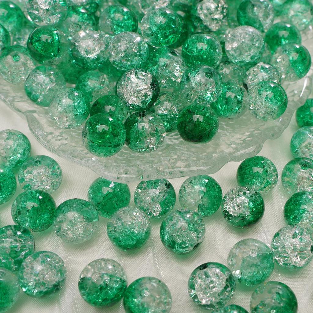 8/10mm Crackle Glass Beads for DIY Jewelry - Round Beads for Bracelets & Necklaces