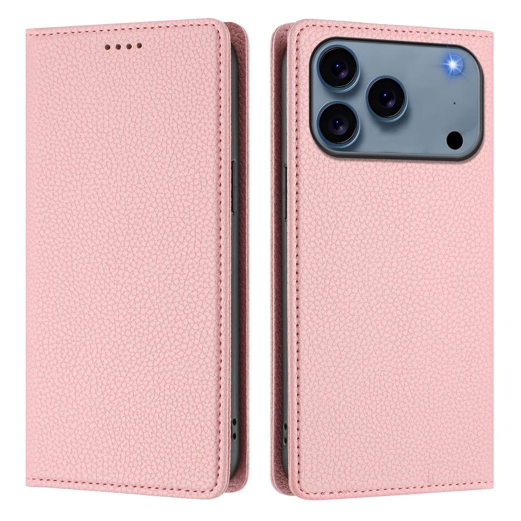 For iPhone 17 Pro Max Wallet Case RFID Blocking Litchi Texture Leather Mobile Cover