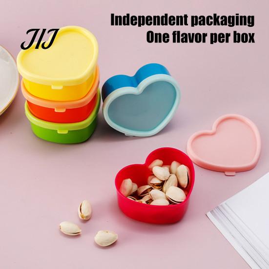 Stackable Storage Containers 5Pcs Mini Box with Lids, Plastic Containers, Reusable Portable Boxes Heart/Square/Flower Shape Food Organizer for
