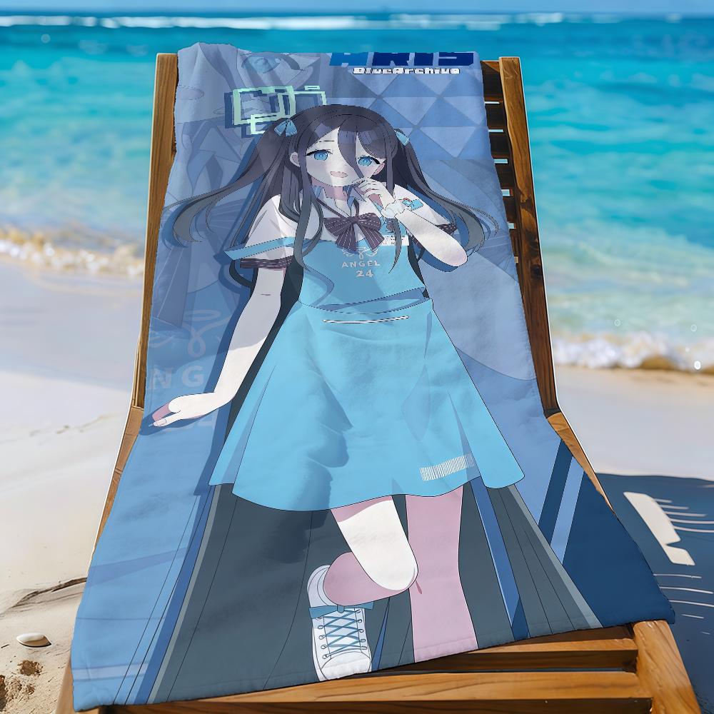 Game Aris Tendou Alice B-Blue A-Archive Towel Sports Quick Dry Travel Camping Gear Sandproof Soft Light Large Beach Towel
