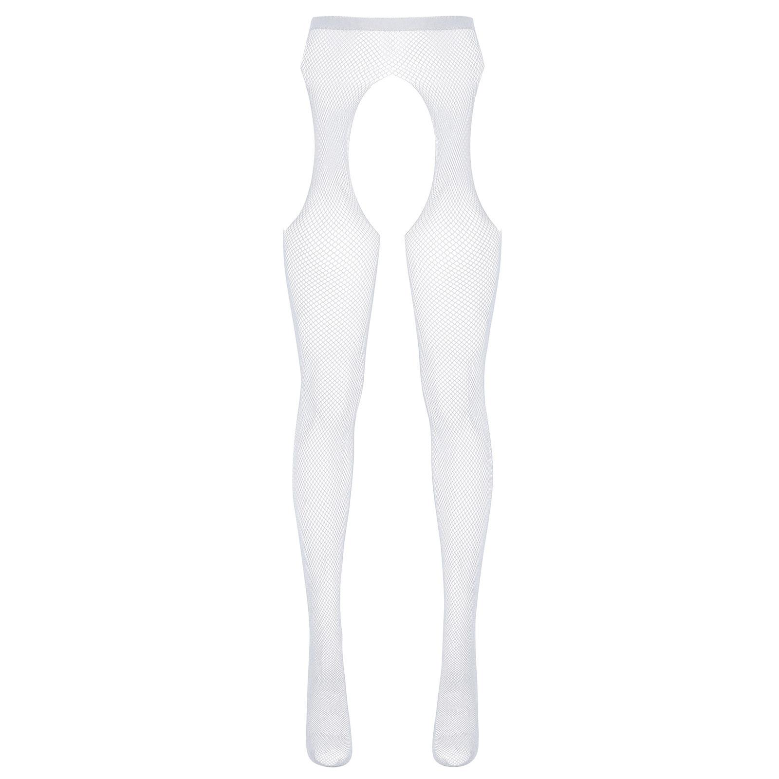 

Жіночі порожнисті панчохи з еластичним вирізом та промежиною середньої талії One Size білий