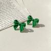 Vintage Wine Red Flocking Earrings Charm Geometric Bowknot Stud Earrings for Women Girls Fashion Unusual Jewelry Ear Accessories