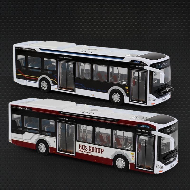 ABBI1 1:42 Maßstab Spielzeugbus, Neue Energie Elektrobusse, Flughafen Sightseeing Metallmodell Pull-Back Sound & Licht Sammlung Für Jungen, Kind