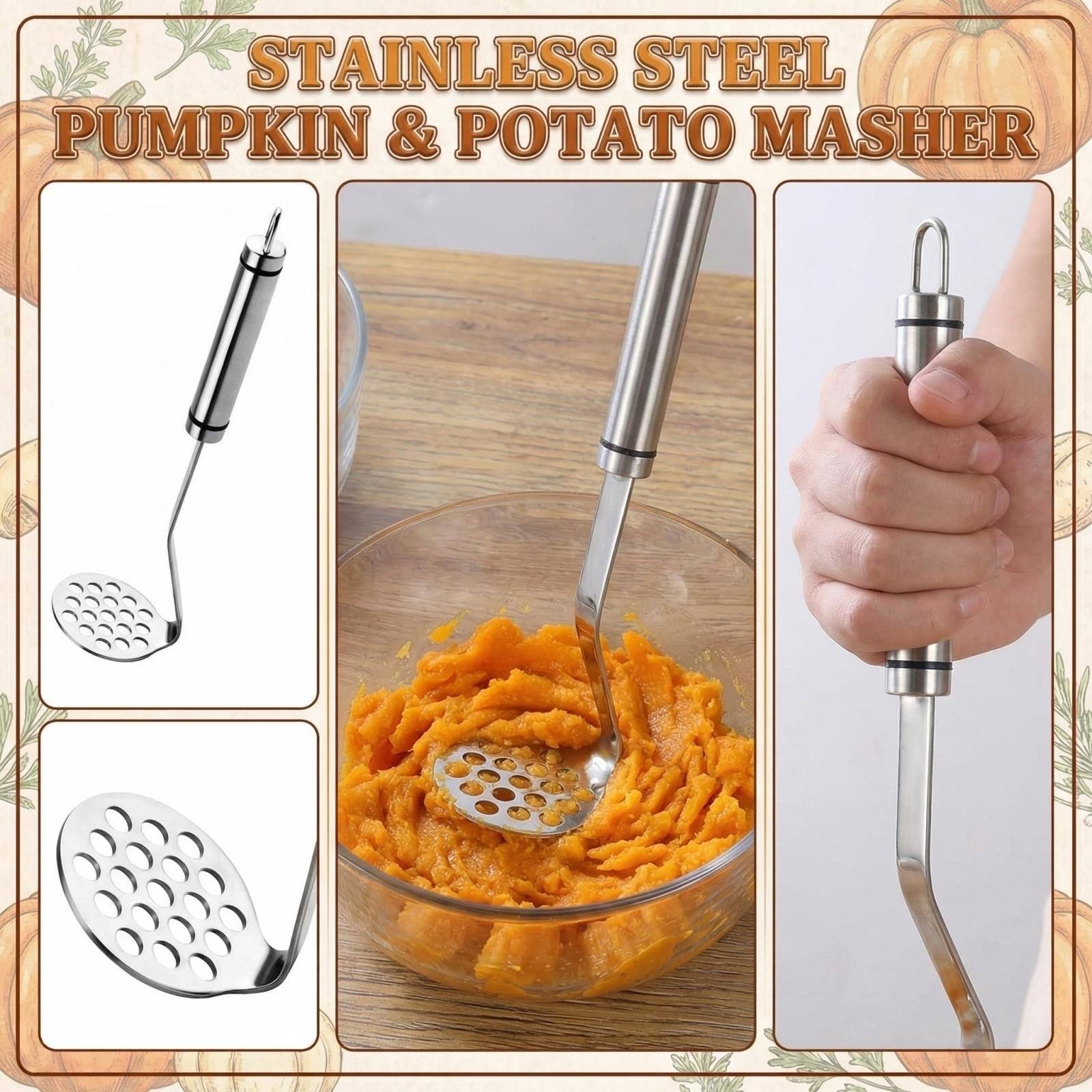 Stainless Steel Kitchen Pumpkin Mashed Potato Press One Size серебряный