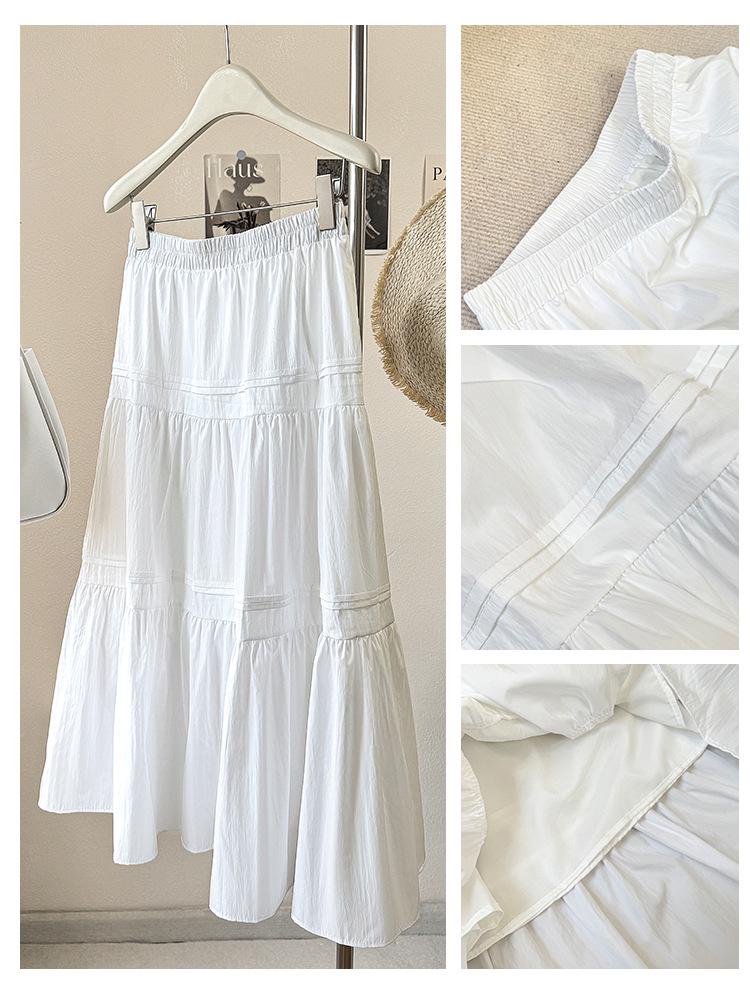 Women's 2026 High-Waisted A-line Midi Skirt - Slimming Layered Design