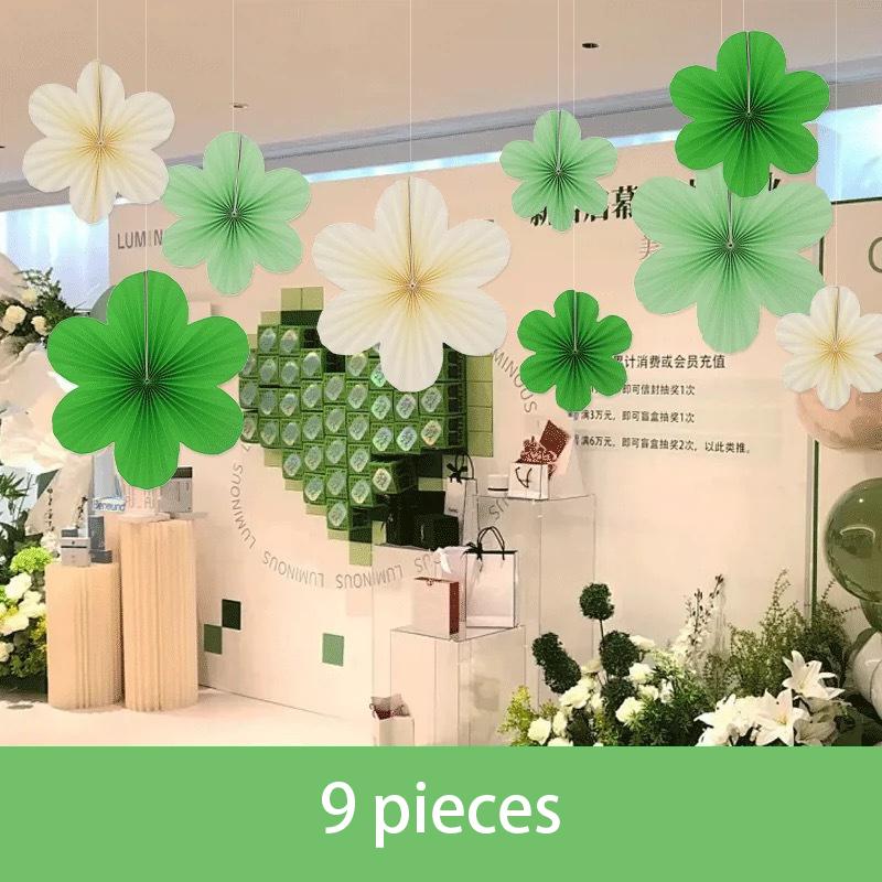 9 szt./zestaw Papierowe Kwiaty Dekoracje na Ścianę Papierowe Wentylatory Dekoracja Klasy Papierowa Florystyczna Tło Dekoracja Papierowe Wentylatory Dekoracja