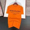 Pánské letní tričko s potiskem Barcelona s motivem Y2K a motivem víry Espana s krátkým rukávem, volné topy z čisté bavlny
