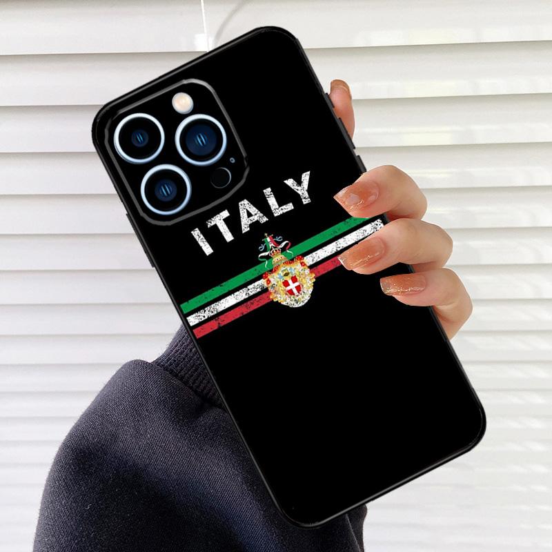 Flag Italy Case For iPhone 16 15 13 14 Pro Max 12 Mini 11 14 Pro Max X XS XR Plus Soft Cover Coque