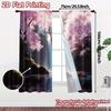 Flat Printing Curtains Without Rod Blossom Cascade Popular Curtain Fabric Outdoor Set Of 2 Made Polyester Machine Washable