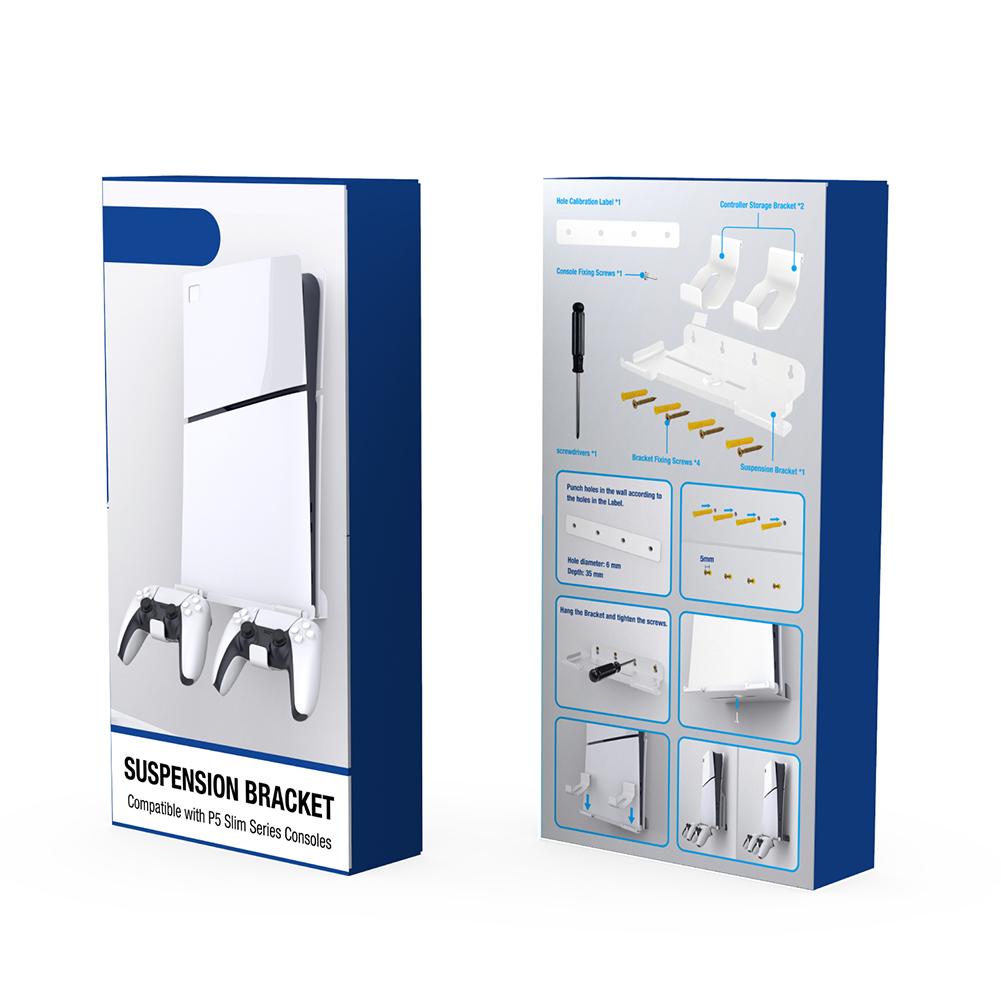 Wall Mount Storage Display Stand For PS5 Slim Console Wall Mount Holder Stand for PS5 Slim Digital Edition and Disc Edition
