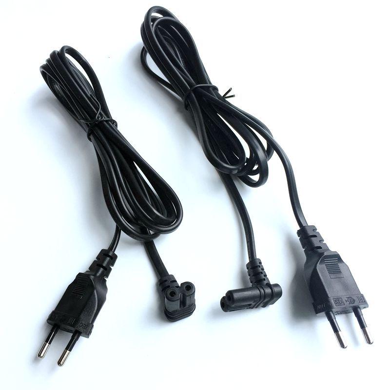 90° L-Shaped Euro 2-Pin Plug Power Cord for Milk Warmer, Tea Brewer, Kettle, Water Heater, Nail Art Machine, Desk Lamp