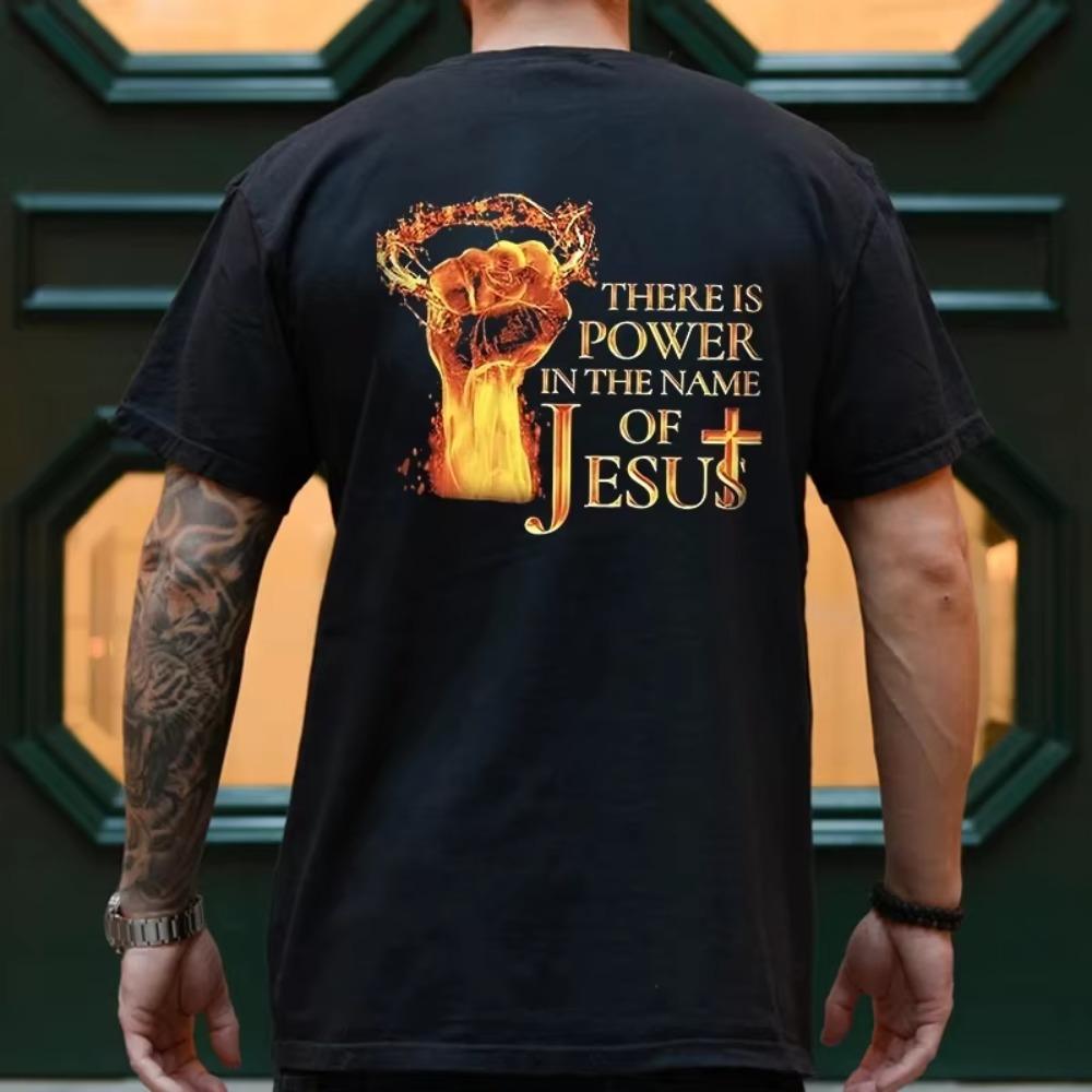 Men Tee Shirt Jesus Christ Back Printing T-Shirt Fashion Graphic Tops Gift for  Jesus Stree