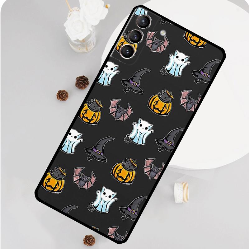 Cute Halloween Ghost Bat Phone Case For Samsung Galaxy S26 S23 Ultra S20 S21 S22 S24 S25 Plus S10 S25 FE Funda Cover