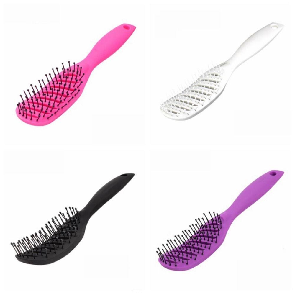 Anti-static Curved Vent Comb Professional Detangling Hair Brush Hollow Out Massage Combs