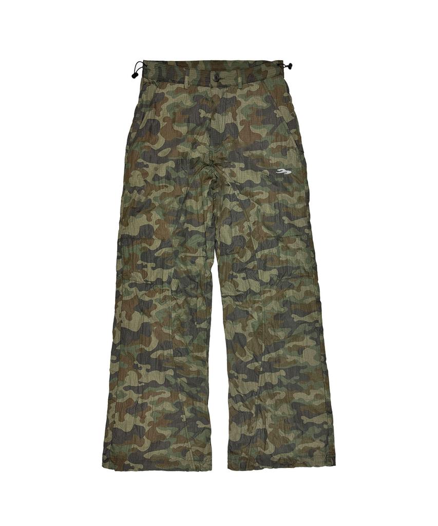 Tansanmageunesyum Nylon Wide Studded Cargo Pants (Camo Khaki)