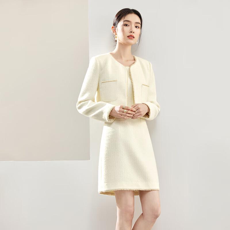 Элегантный комплект: жакет с жемчужным кружевом и платье-камзол L