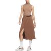 Nike Solid Color High Waist Midi A-Line Skirt Women Skirts Brown DM6169-215