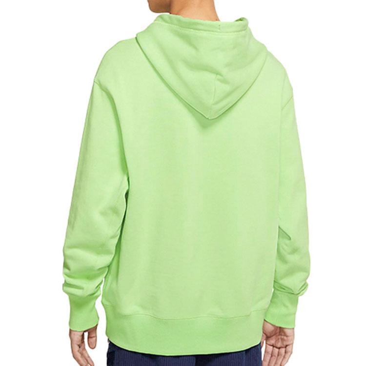 Nike Vêtements de sport Molleton French Terry Sweat à capuche Logo Brodé Manches Longues Homme Haut Vert Acide DA0024-399