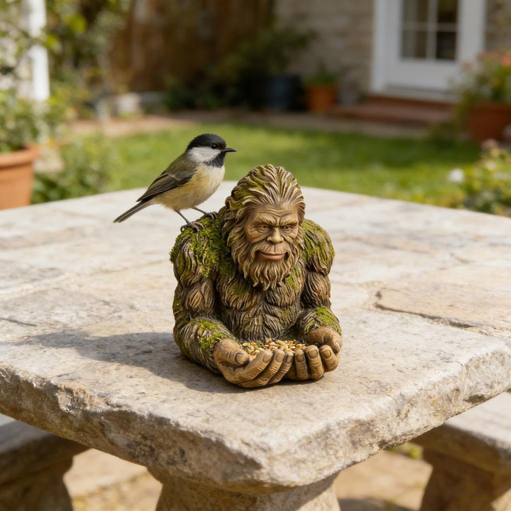 Bird Feeder Outdoor Garden Statue, Mystical Nature Art Hanging & Tabletop Ornament For Yard Patio