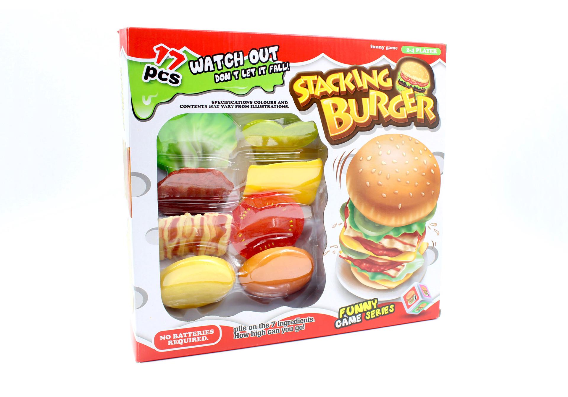 Jenga Balance Tower Game: Fun Burger-Themed Stacking Toy for Children