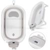 Foldable Baby Bath Tub Ergonomic with Temperature & Cushion Bath Pad + Bath Net