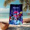 Custom Name Ultra-Soft Beach Towel with Trolls Theme,Ideal for Pool - Camping, Diving - Perfect Travel Essential, Vibrant Beach Towel.