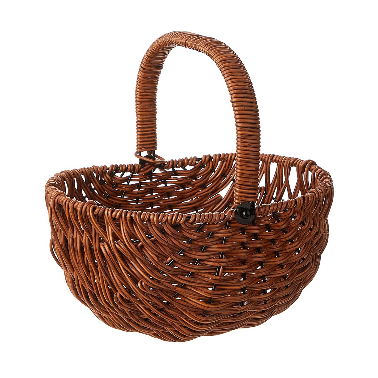 Rattan Mori Flower Basket Flower Children s Portable Flower Basket Picnic Fruit Basket Storage Basket коричневый