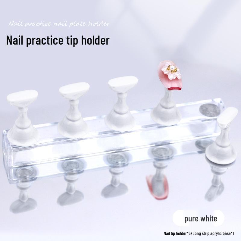 Magnetic Nail Art Practice Stand with Acrylic Base and Gem Holders