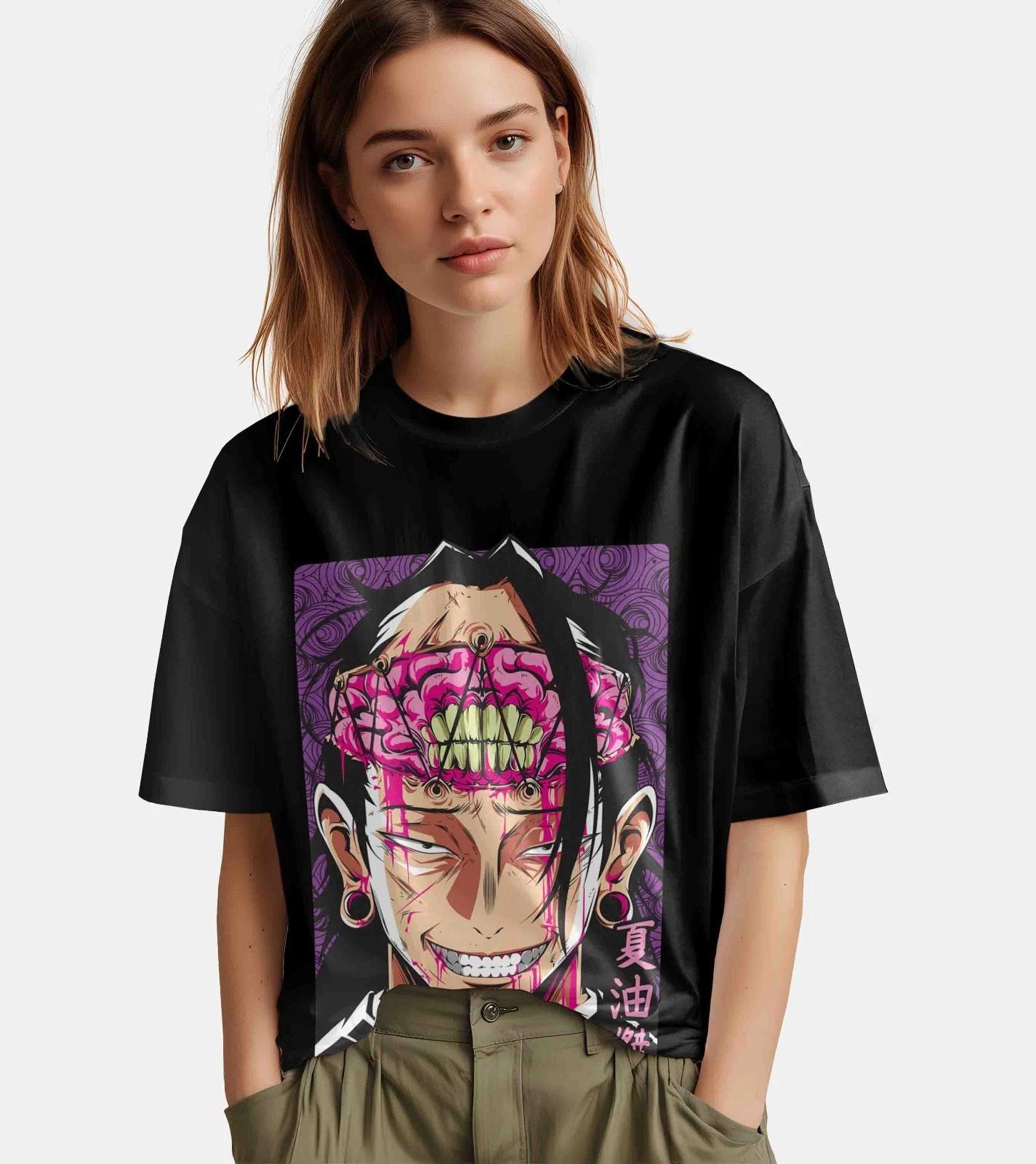 

26 Summer Jujutsu Kaisen Anime Kenjaku Printed Loose Shortsleeved Pure Cotton Childrens Tshirt Unisex Casual Loose Y2k 4XL