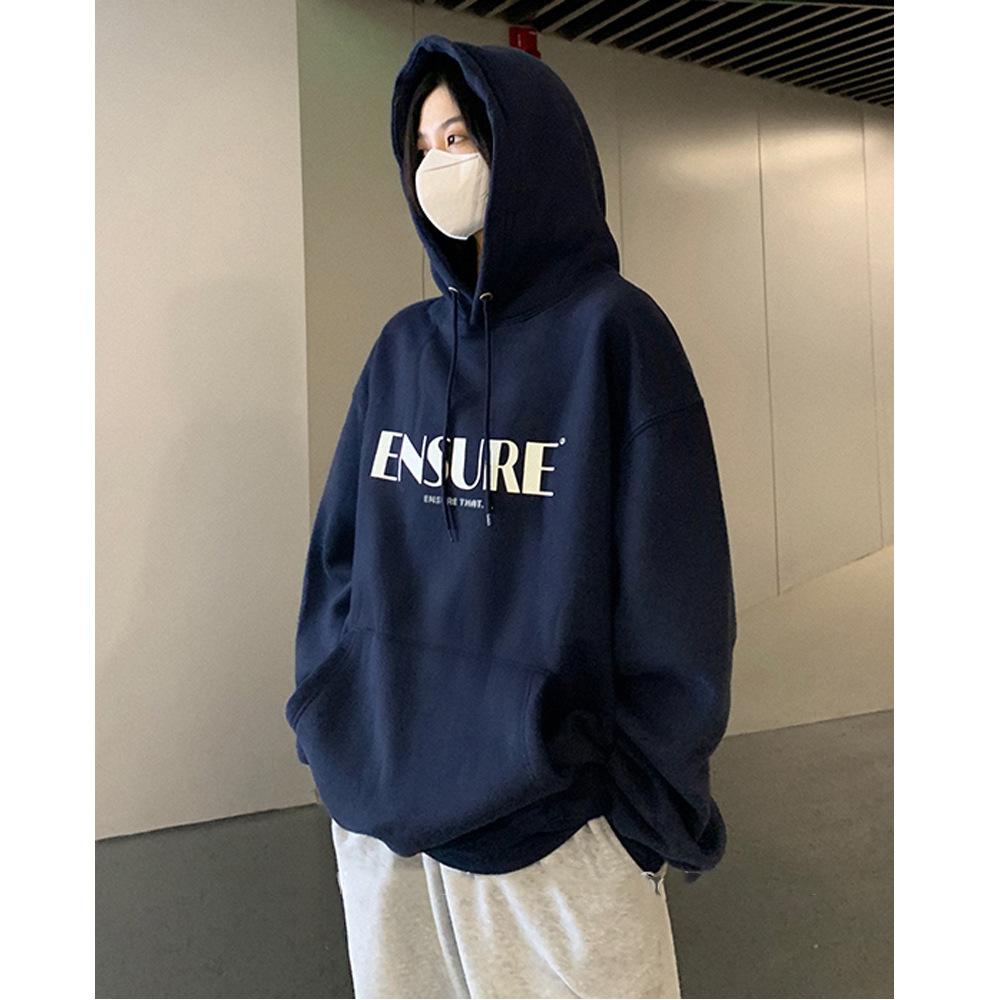 Padded Hooded Sweatshirt Women Autumn and Winter Loose Ladies Student Tops Fashion Retro Versatile Sweatshirt