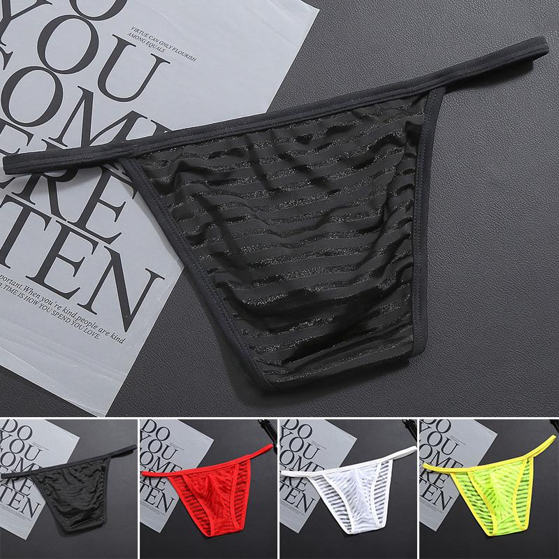 Pánské sexy průhledné kalhotky boxerky spodky Spodní prádlo T-back