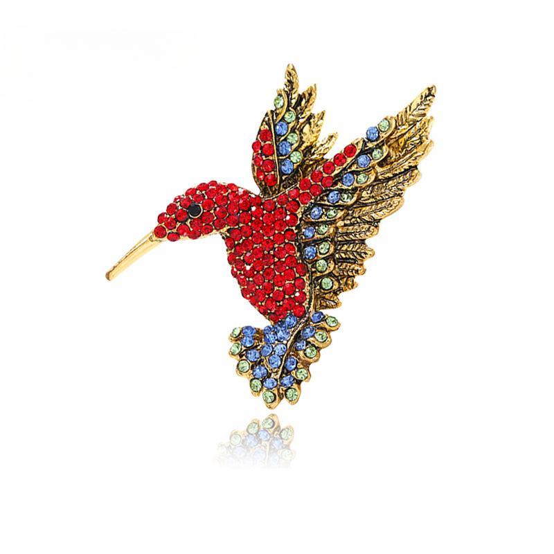 Diamond Hummingbird Brooch, Personalized Animal Pin Brooch, Clothing Collar Pin Women'S Clothing Clothing
