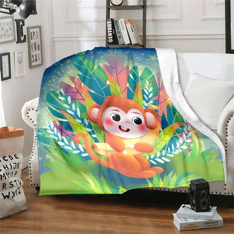 Twelve Chinese Zodiac Signs Pattern Printing Manta Sofa Bed Cover Soft  Blanket Plaid Soft Warm Flannel Throw Blankets Fans Gif