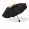 Bunte Zuckerschädel Buntglas Wandkunst DekorationRegenschirmTragbarer 3-fach Kompakter Regenschirm für Damen & Herren Geschenk