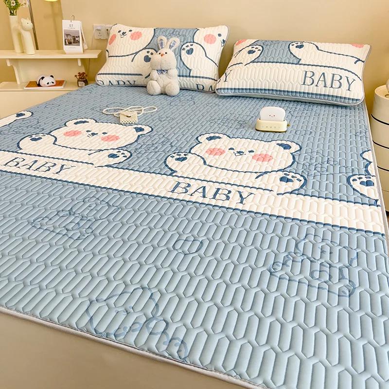 Summer Thailand Thickened Latex Cool Mat Three Piece Set, Washable, Fresh Ice Silk Air Conditioning Soft Mat Gift Wholesale