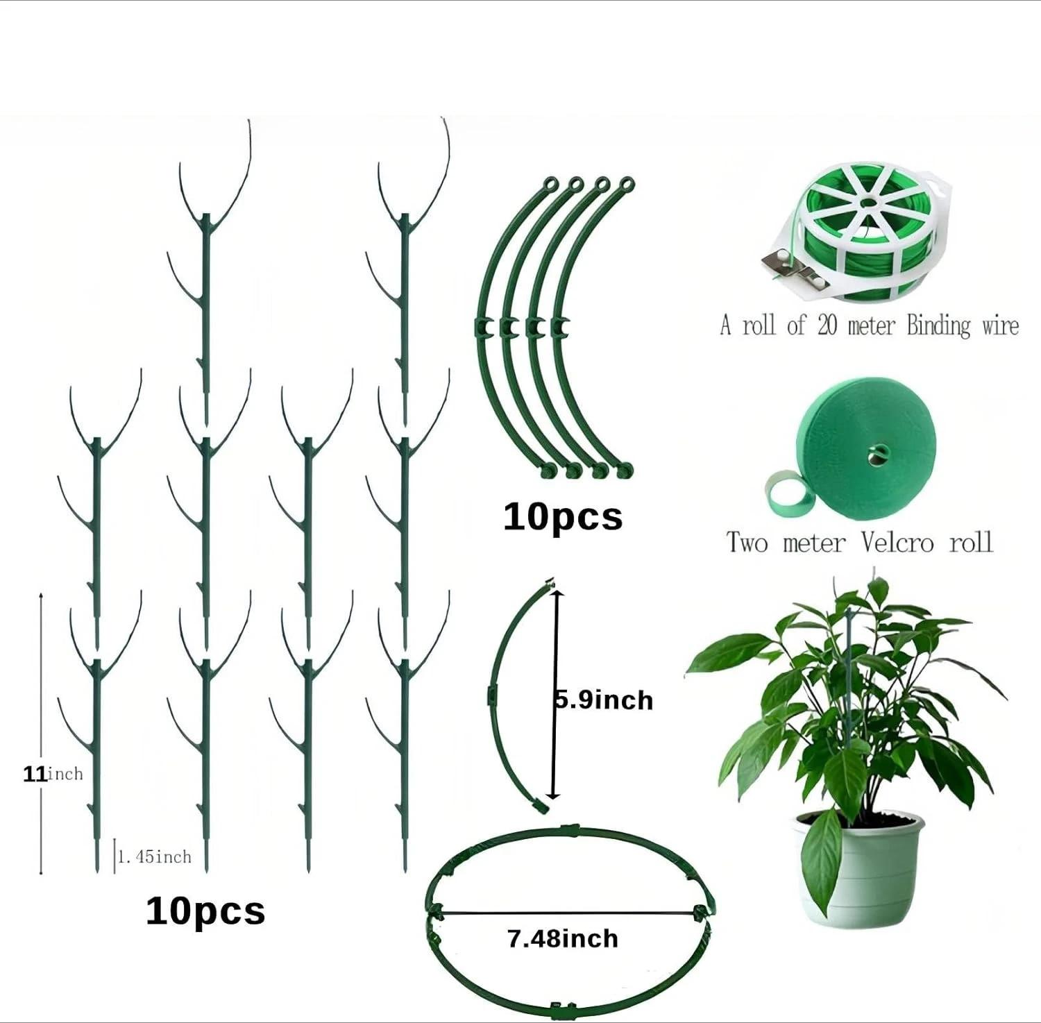 

Multi Tier Stackable Plant Support Frame Expandable Garden Plant Cage for Potted Plants Climbing and Vertical Growth Assistance 1Set