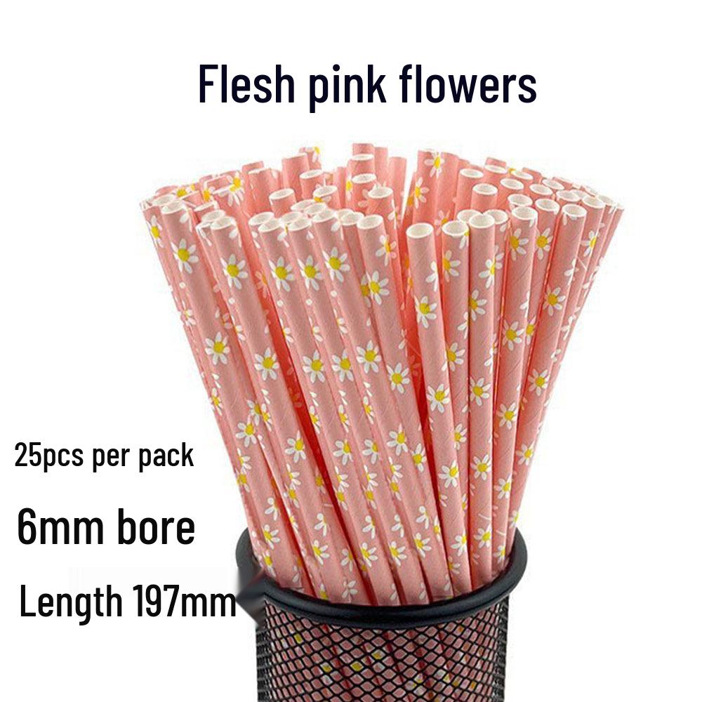 Individually Wrapped Biodegradable Striped Paper Straws