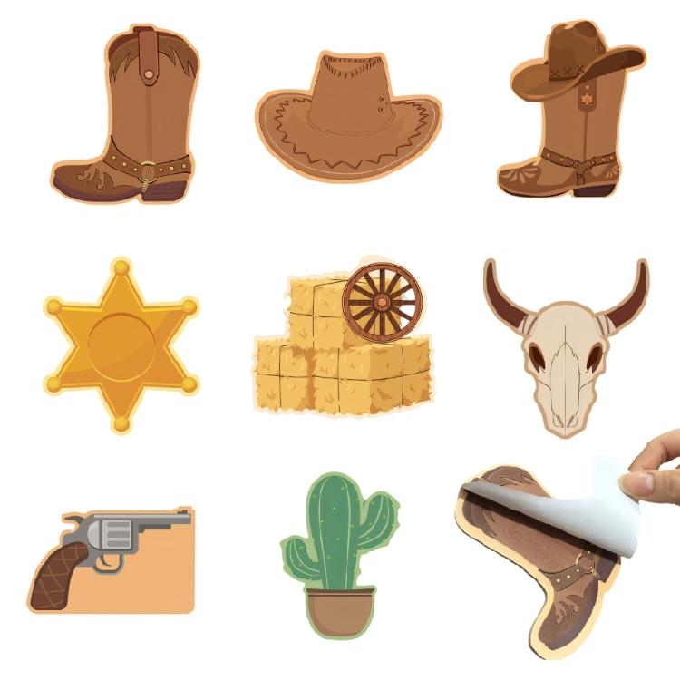 

Cowboy Theme Design Stick Note Selves Stick Write Pad Removable for School Office Journaling Multipurpose Paper Notepads 1